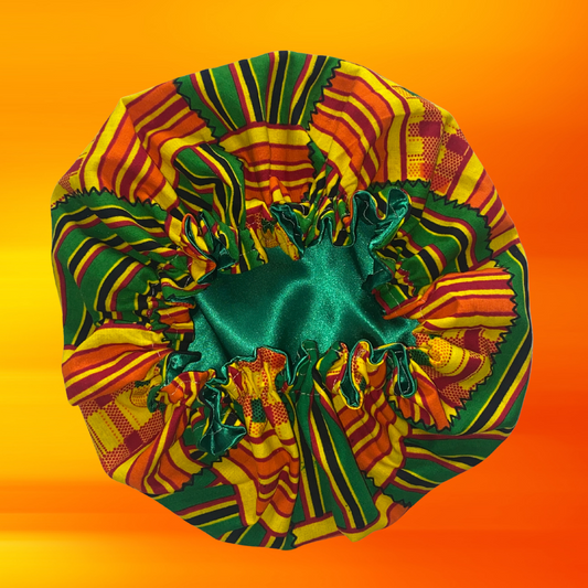 African Printed Satin Bonnet