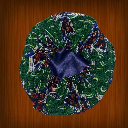 African Printed Satin Bonnet