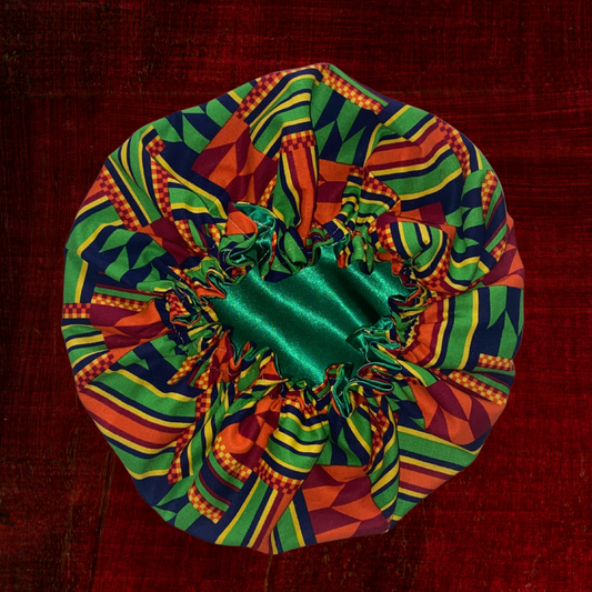 African Printed Satin Bonnet